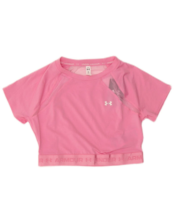 T-shirt grafica corta da donna Under Armour UK 12 poliestere rosa medio