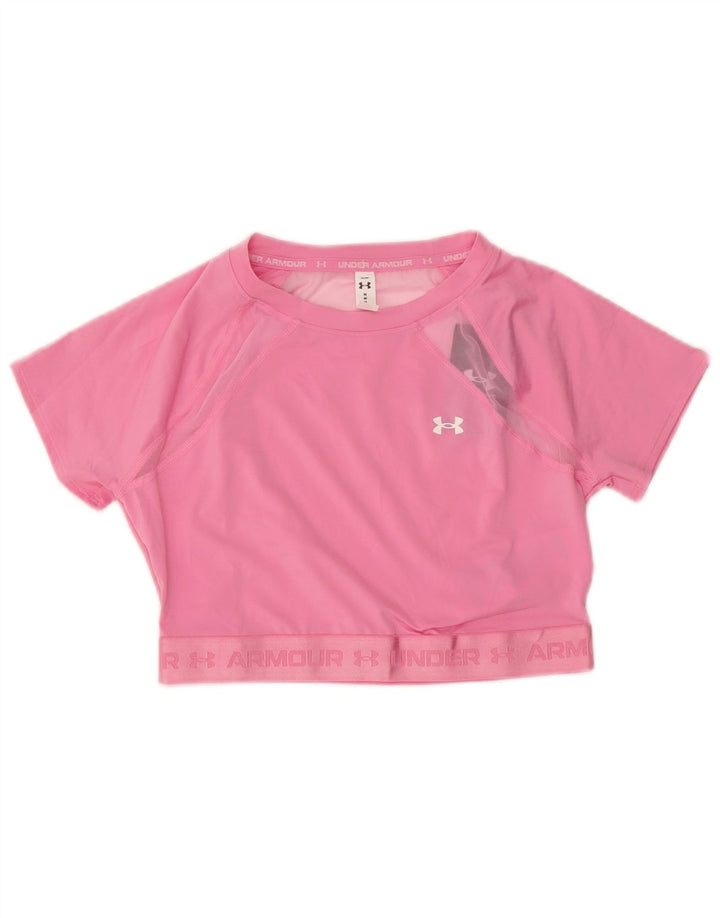 T-shirt grafica corta da donna Under Armour UK 12 poliestere rosa medio
