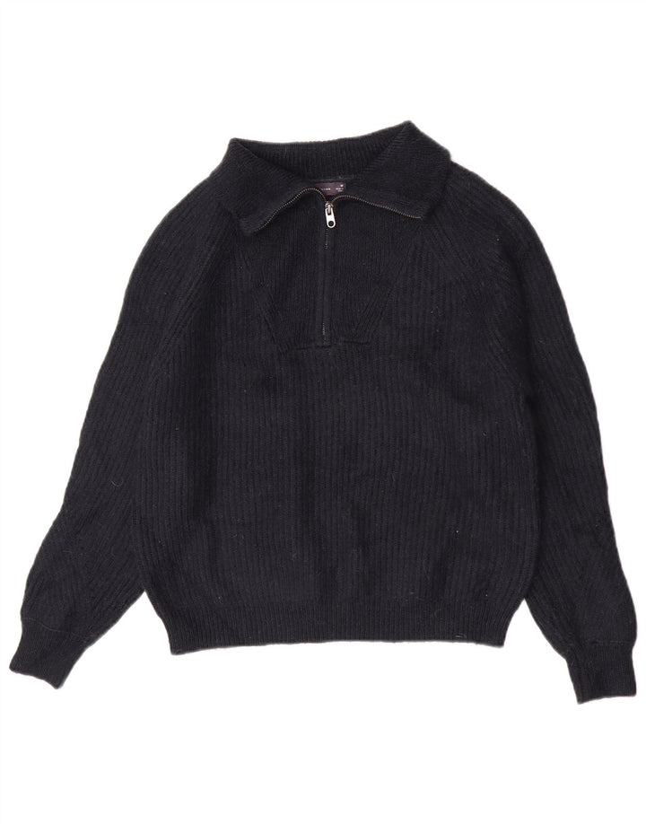 Maglione da donna Marks & Spencer con zip e collo UK 14 medio blu navy