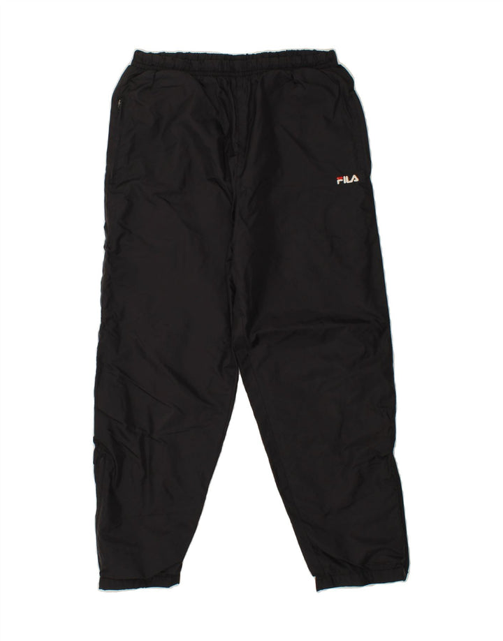 FILA Boys Tracksuit Trousers Joggers 12-13 Years XL Black Polyester Vintage Fila and Second-Hand Fila from Messina Hembry 