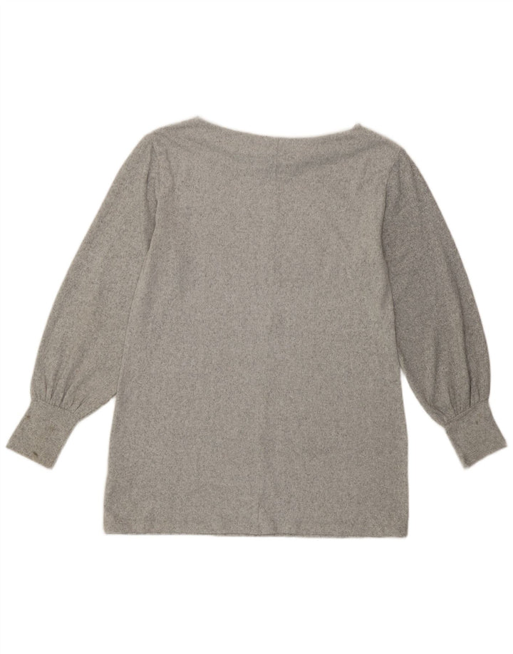 Marks & Spencer Top da donna a maniche lunghe UK 12 Poliestere grigio medio