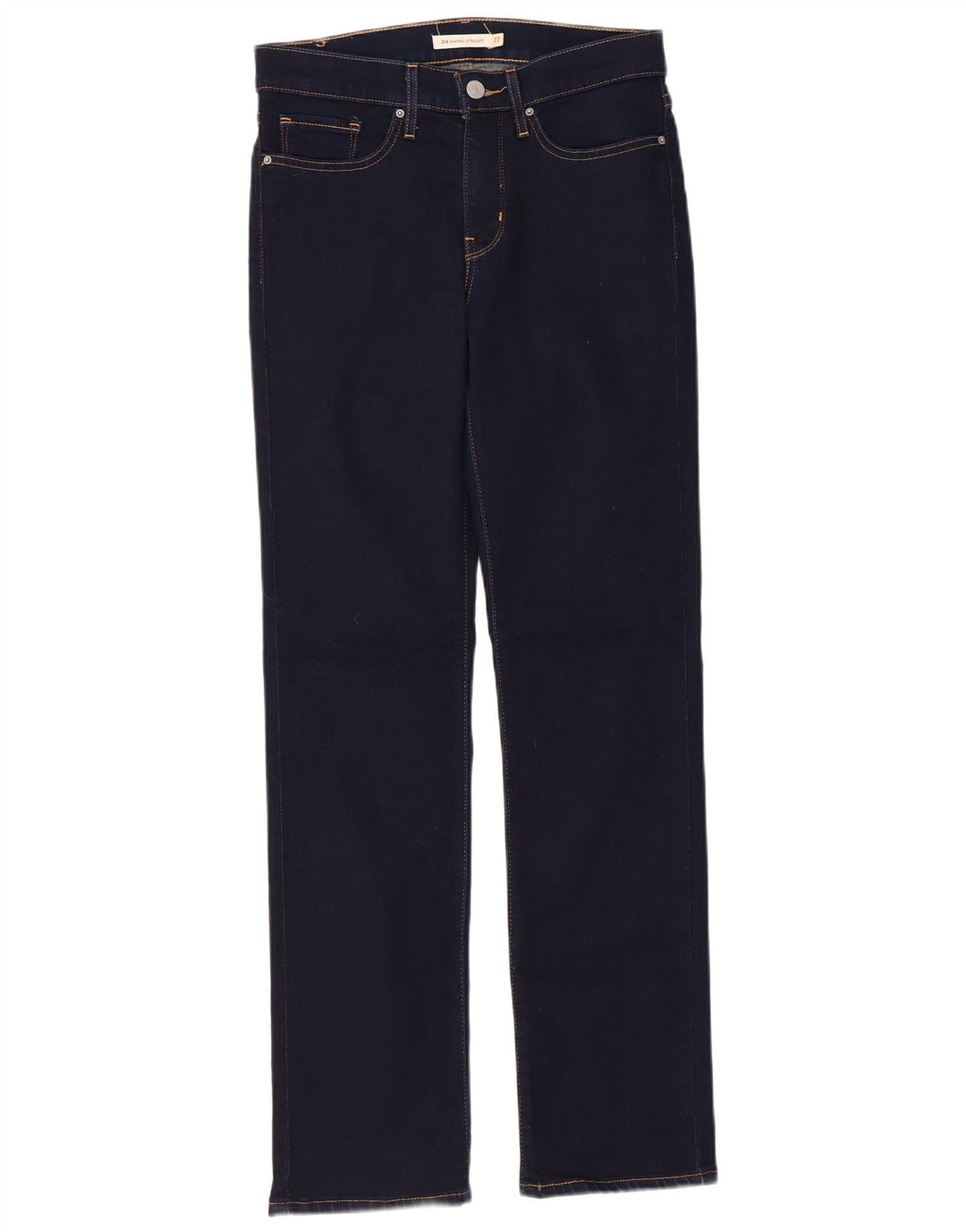 Jeans dritti modellanti da donna 314 Levi's W27 L29 cotone blu navy