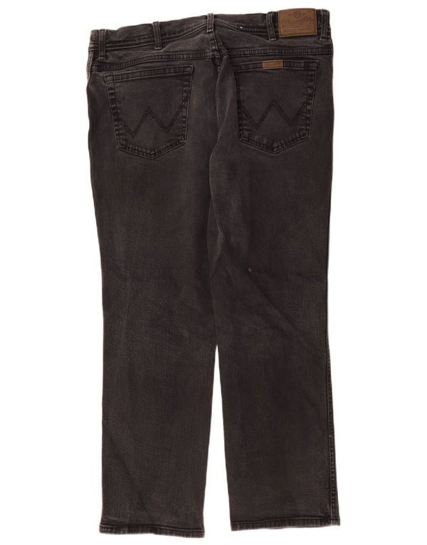 Jeans dritti da uomo Wrangler vestibilità regolare W38 L30 cotone nero