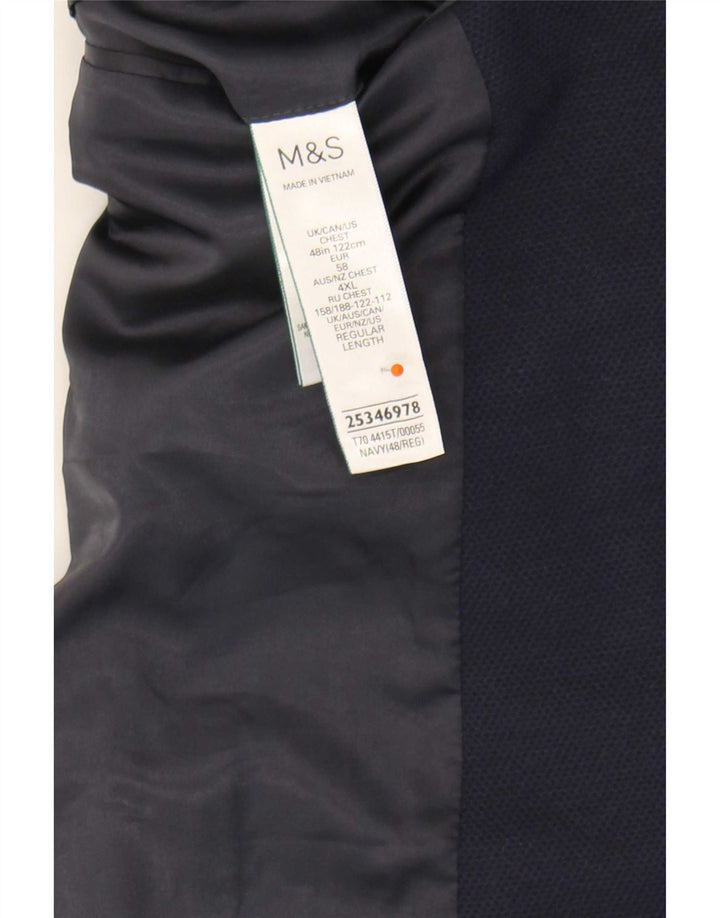 Giacca blazer a 2 bottoni Marks & Spencer da uomo UK 48 4XL poliammide blu navy