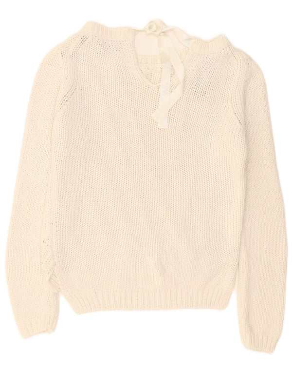 Massimo Dutti Maglione da donna con scollo a barchetta UK 14 Medio Bianco