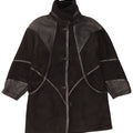 Cappotto in shearling vintage da donna IT 44 Shearling patchwork nero medio