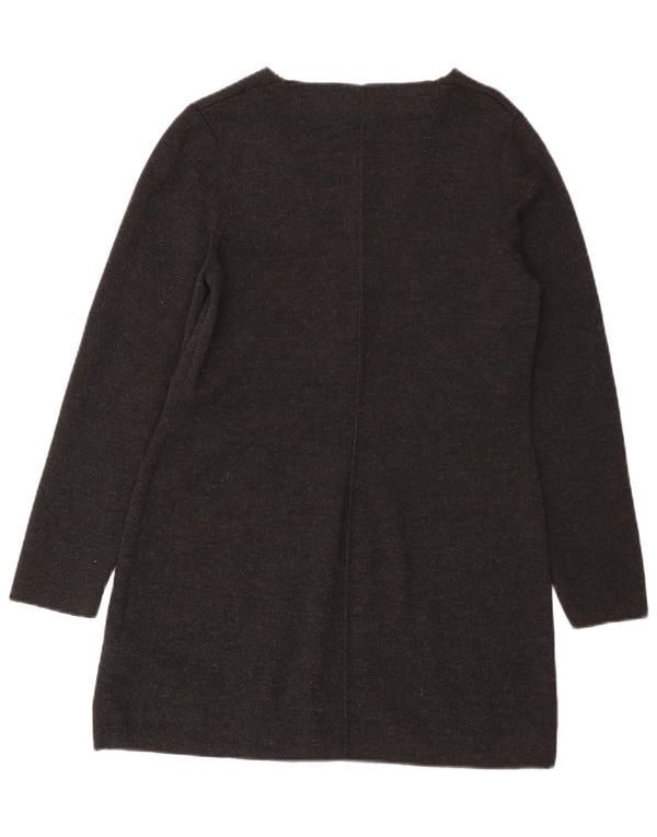 Luisa Spagnoli maglione cardigan lungo da donna UK 14 grande grigio