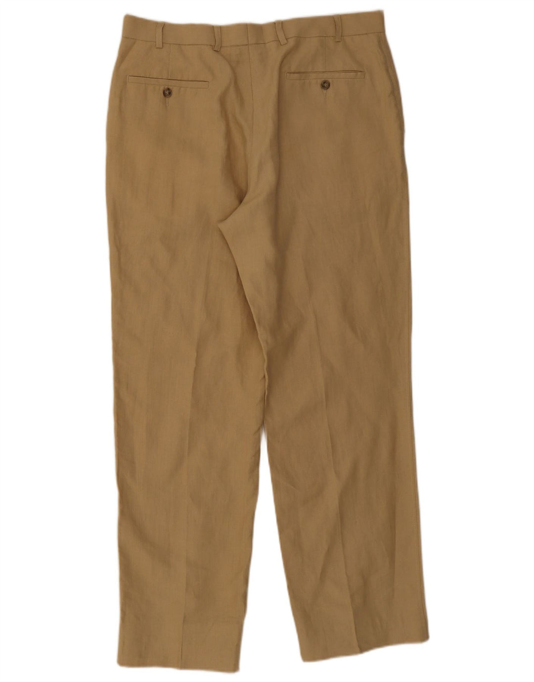Pantaloni da abito dritti da uomo Marks & Spencer W36 L33 Lino marrone