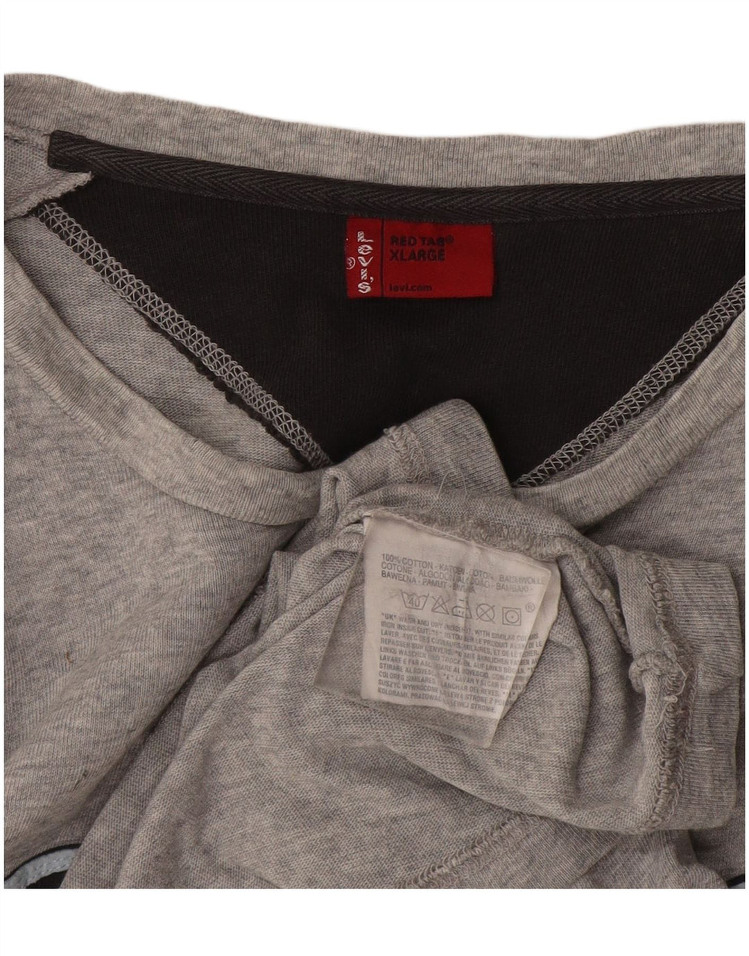 Levi's Maglietta grafica da uomo a maniche lunghe XL in cotone grigio