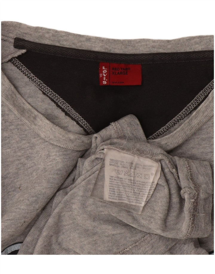 Levi's Maglietta grafica da uomo a maniche lunghe XL in cotone grigio