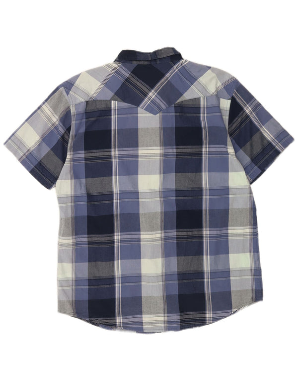 Camicia a maniche corte da uomo Levi's XL in cotone a quadri blu