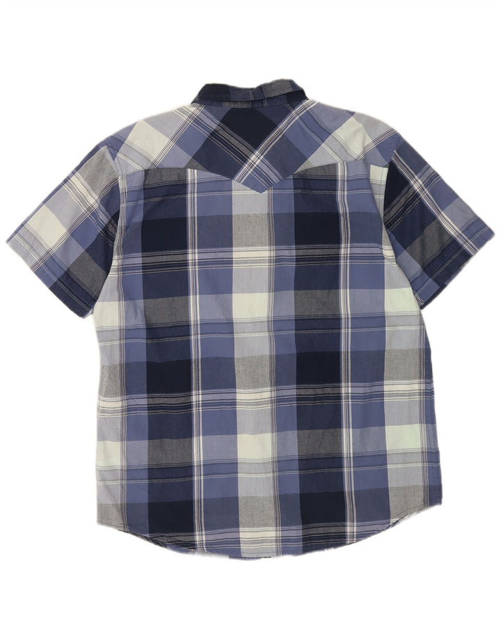 Camicia a maniche corte da uomo Levi's XL in cotone a quadri blu