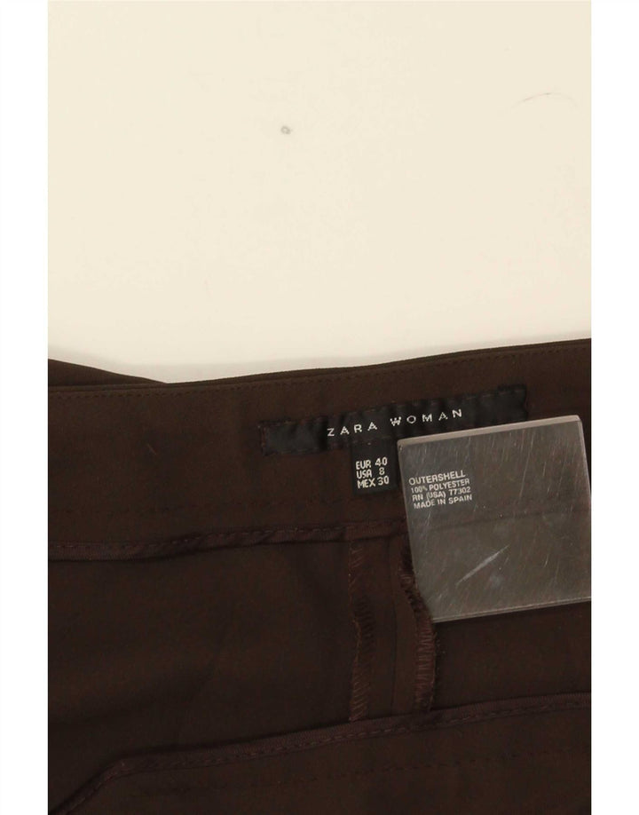 Pantaloni casual dritti da donna Zara EU 40 Medium W30 L28 Poliestere marrone