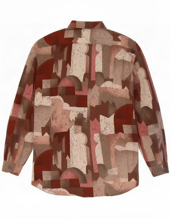 Camicia da uomo Messori Large in cotone geometrico multicolore