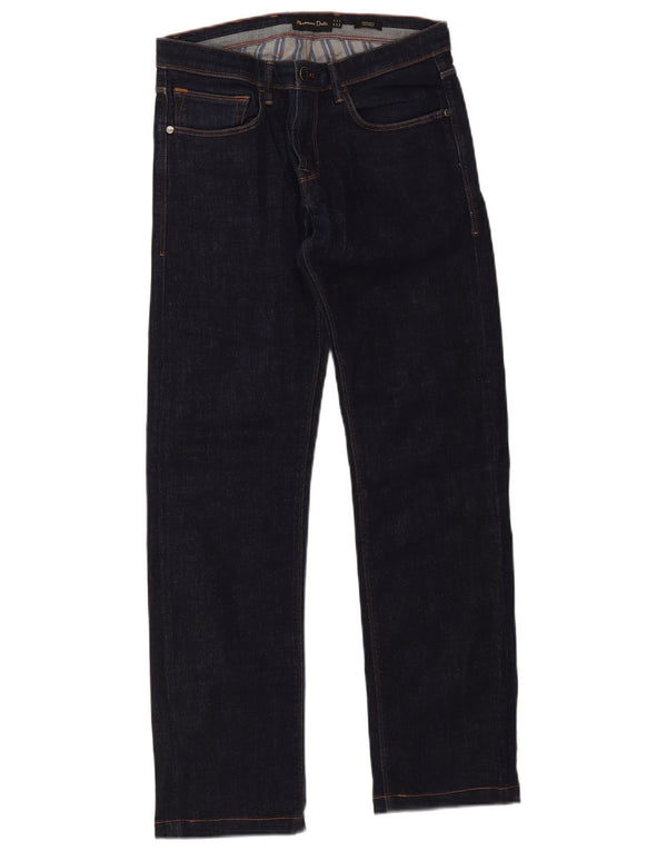 Jeans dritti da uomo vestibilità regolare Massimo Dutti EU 38 Small W30 L30 Blu navy