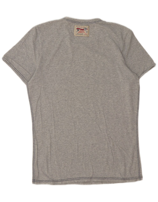 T-shirt da uomo Diesel Top XL in cotone chiazzato grigio