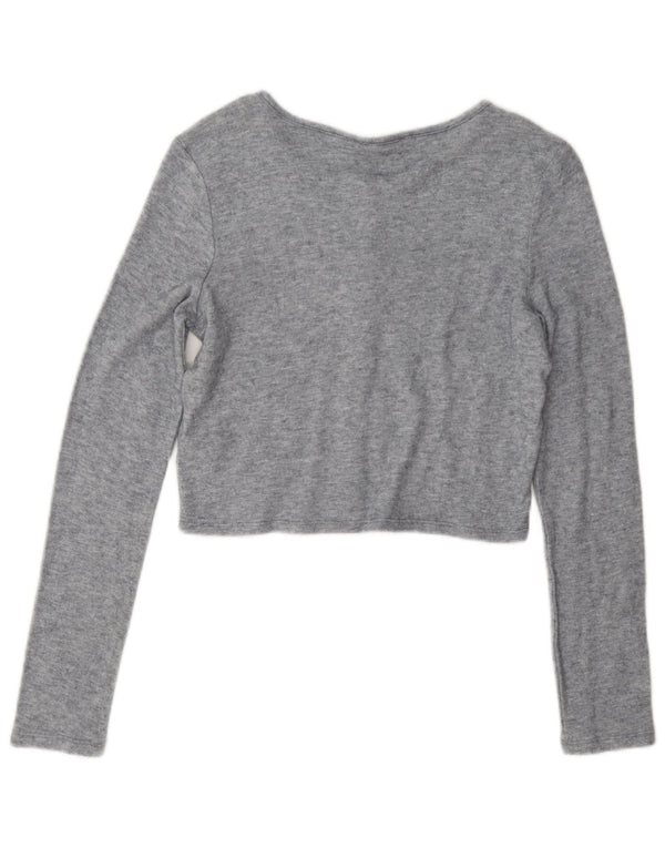 Top corto da donna Zara UK 14 Viscosa grigio medio