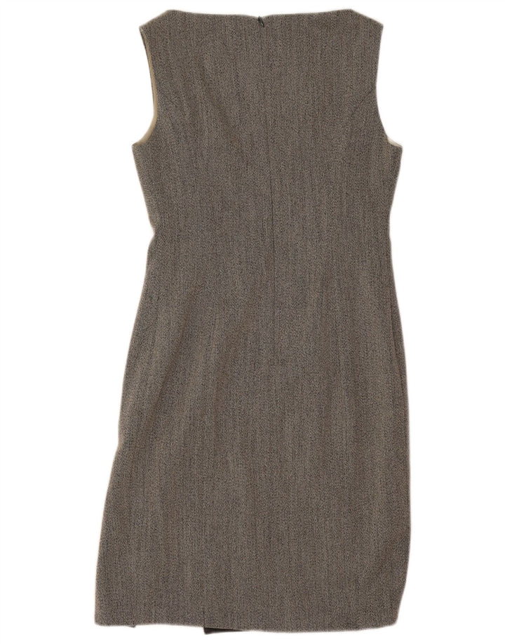 Abito tubino senza maniche vintage da donna UK 12 Grigio medio