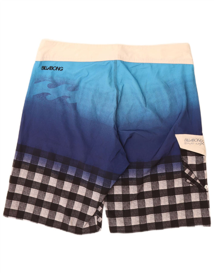 Pantaloncini da bagno da uomo Billabong grandi in poliestere a quadri blu