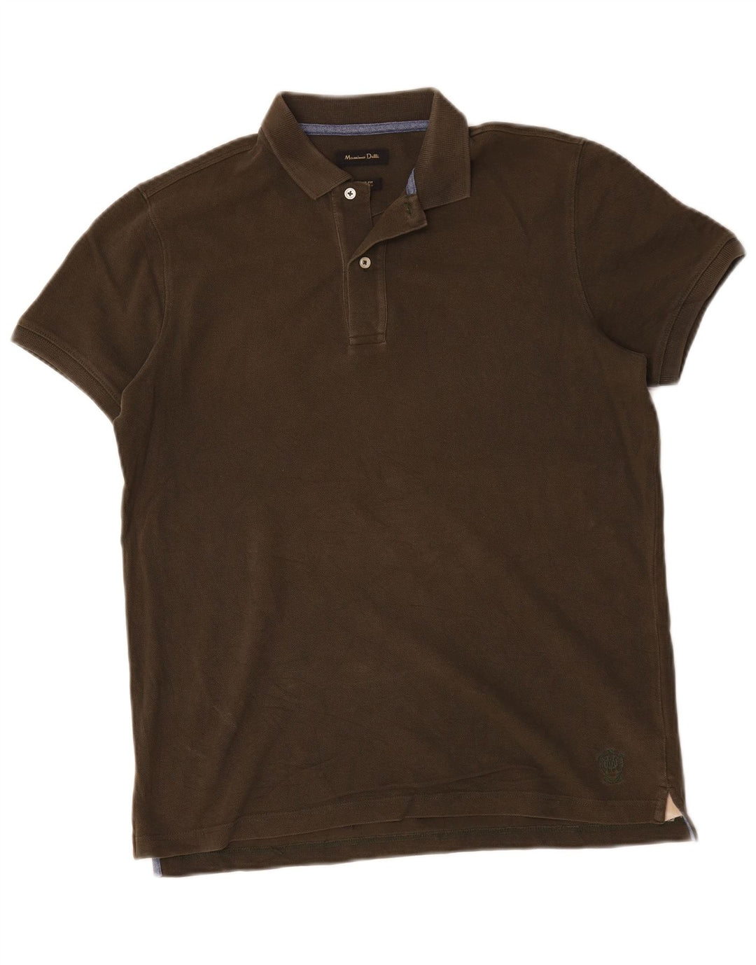 Polo da uomo vestibilità regolare Massimo Dutti in cotone kaki medio