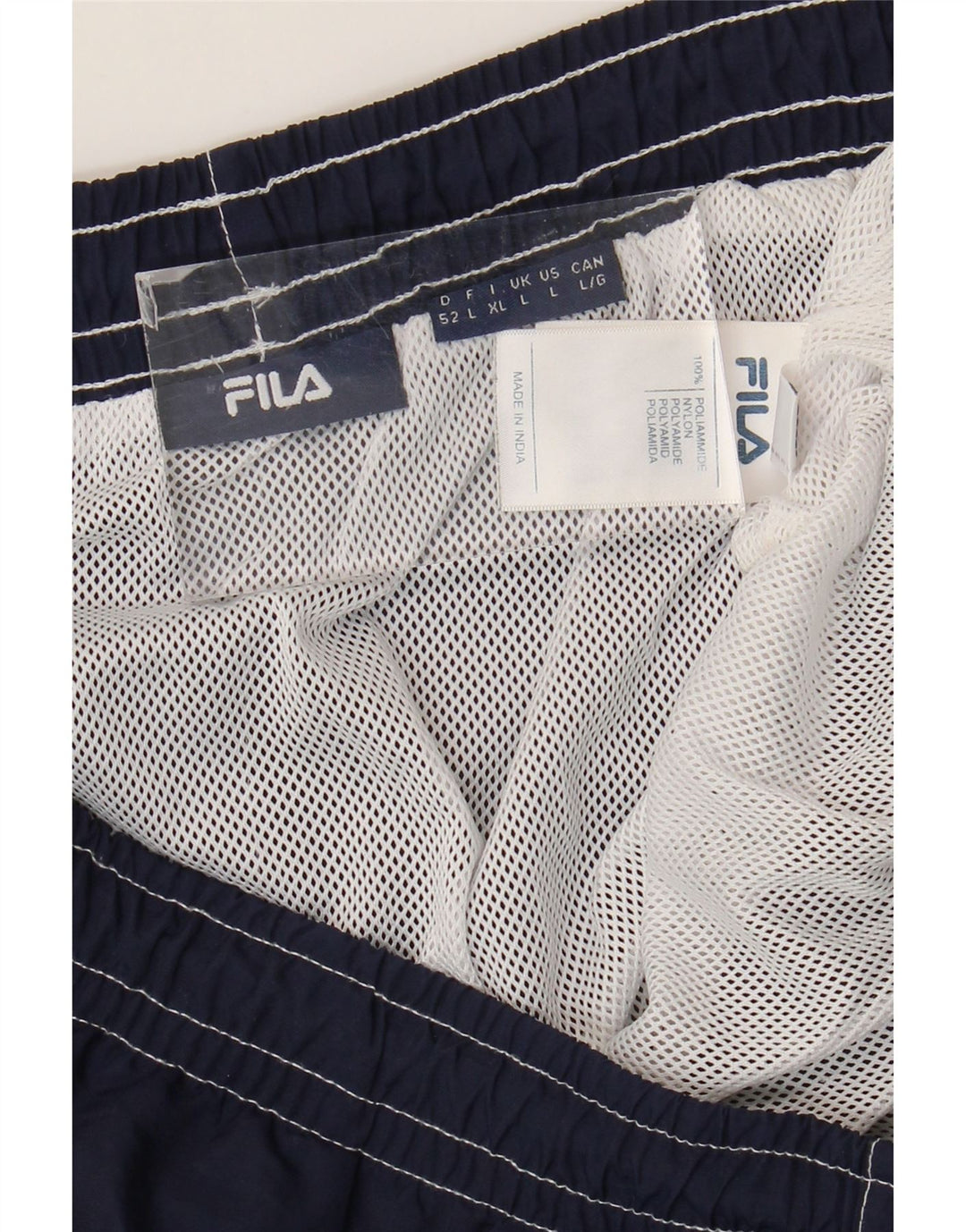 Pantaloncini sportivi grafici da uomo Fila Large blu navy color block in poliammide
