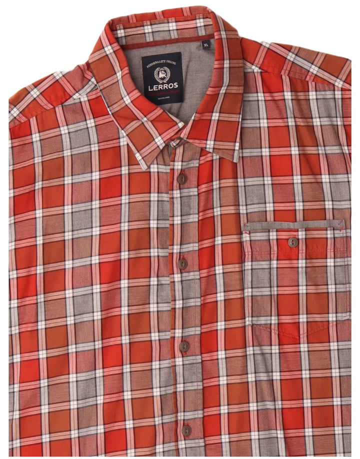 Camicia da uomo LERROS XL in cotone a quadri rossi