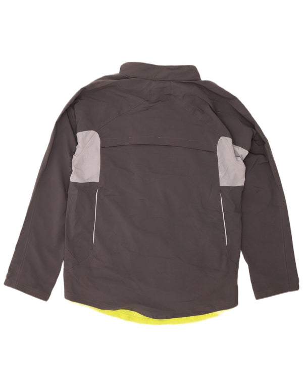Giacca a vento da uomo REEBOK UK 40 Large in poliestere color block grigio