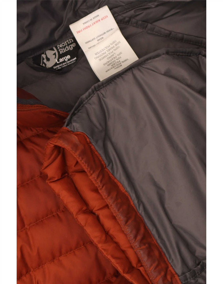 Giacca imbottita con cappuccio da uomo North Ridge UK 40 grande poliestere marrone