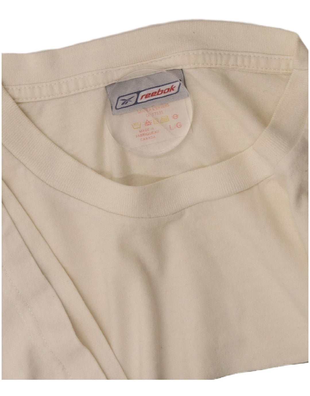T-shirt grafica da uomo Reebok Top grande in cotone bianco sporco