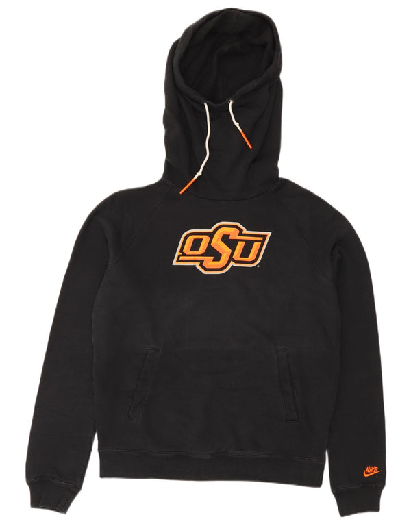 Maglione con cappuccio grafico da donna NIKE UK 14 cotone nero medio