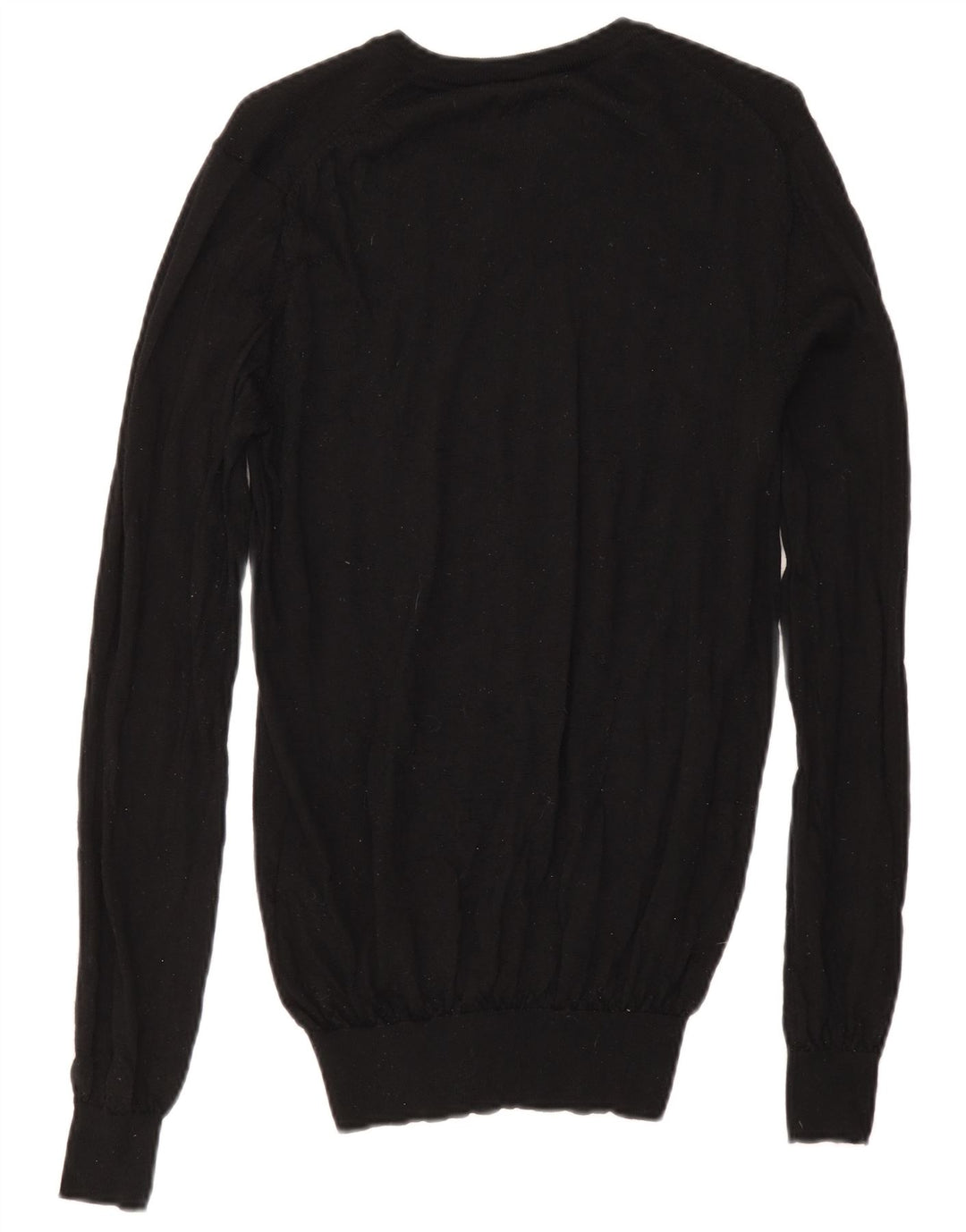 Maglione Reiss da uomo con scollo a V piccolo in lana nera