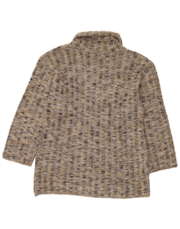 Maglione maglione a collo alto da donna Onyx UK 16 Grande multicolore chiazzato