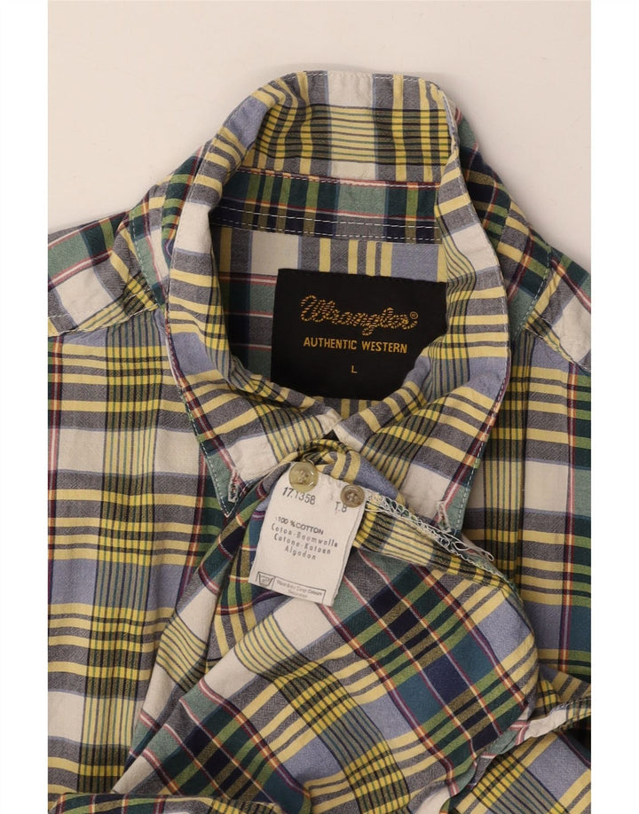 Camicia da uomo WRANGLER grande in cotone a quadri multicolore