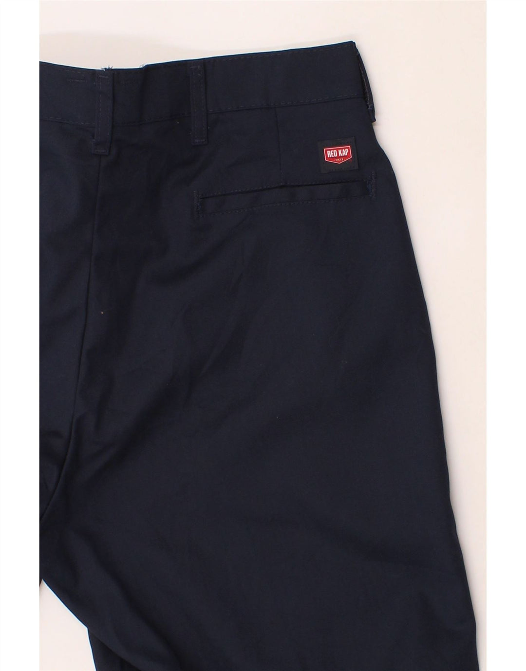 VINTAGE Mens Straight Chino Trousers W36 L30 Navy Blue Polyester Vintage Vintage and Second-Hand Vintage from Messina Hembry 