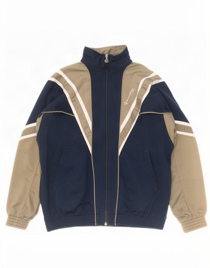 Giacca superiore della tuta da uomo Champion, poliestere color block medio blu navy