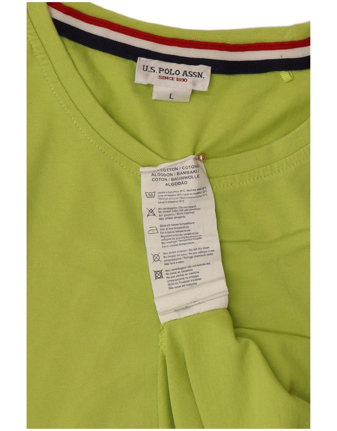 POLO ASSN. T-shirt da donna Top UK 16 grande cotone verde