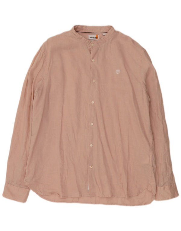 Camicia Timberland da uomo slim fit XL lino rosa
