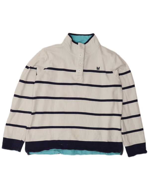 Crew Clothing Felpa da donna Maglione UK 14 Large White Striped
