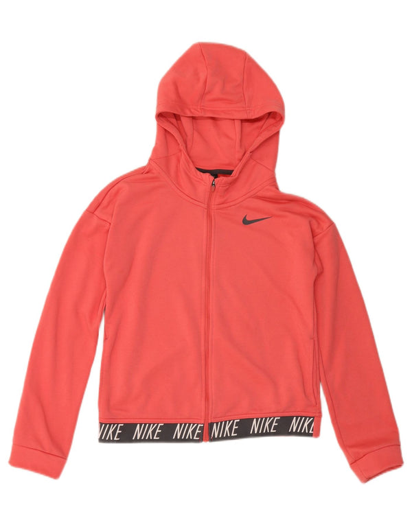 Felpa con cappuccio e zip grafica Nike Dri Fit per ragazze 13-14 anni Colorblock rosa