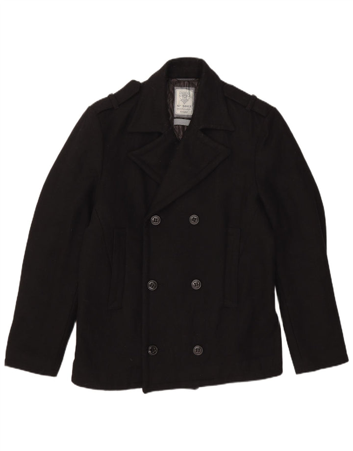 Cappotto da marinaio da uomo Kruder UK 40 grande lana nera