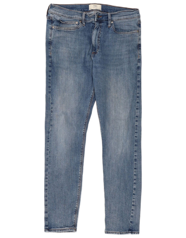 Jeans slim da uomo Marks & Spencer W34 L31 cotone blu