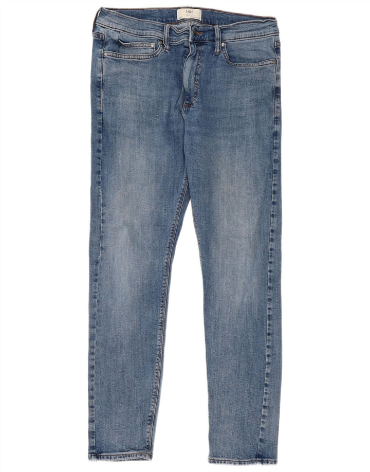 Jeans slim da uomo Marks & Spencer W34 L31 cotone blu
