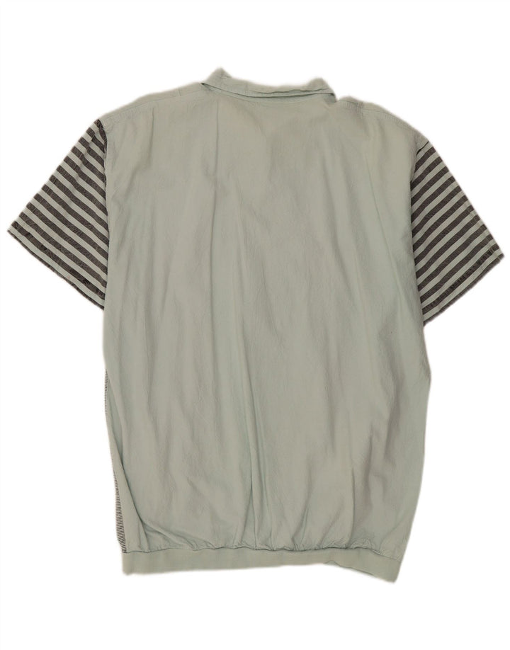 Camicia pullover a maniche corte da uomo VINTAGE IT 52/54 a righe verdi grandi