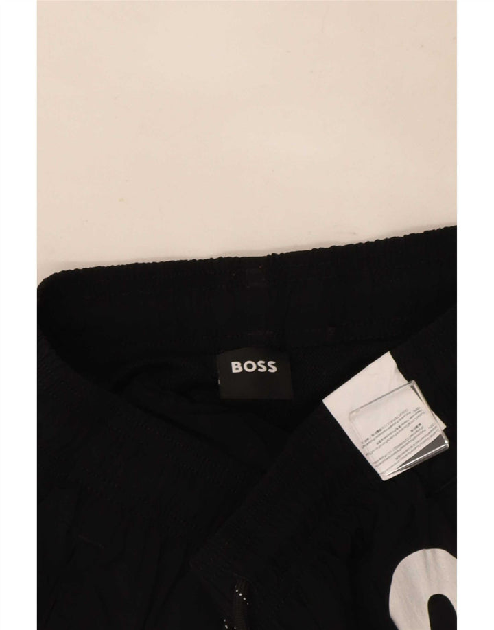 Pantaloncini da bagno grafici da uomo Hugo Boss Small neri in poliammide