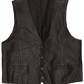 Gilet in pelle vintage da uomo XL nero
