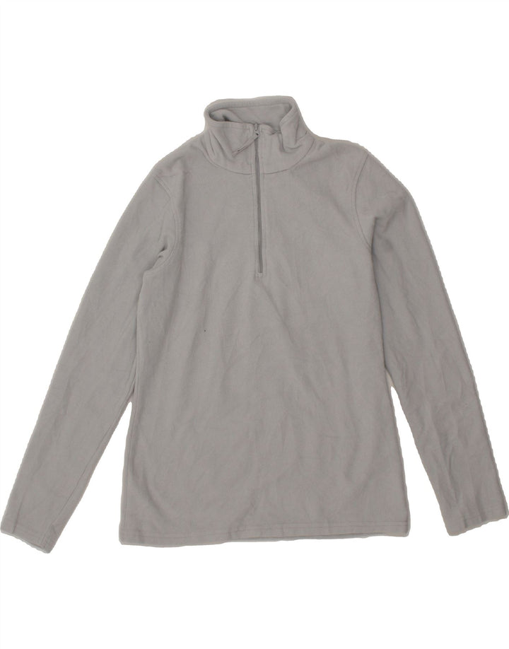 MOUNTAIN WAREHOUSE Womens Zip Neck Fleece Jumper UK 12 Medium Grey Vintage Mountain Warehouse and Second-Hand Mountain Warehouse from Messina Hembry 