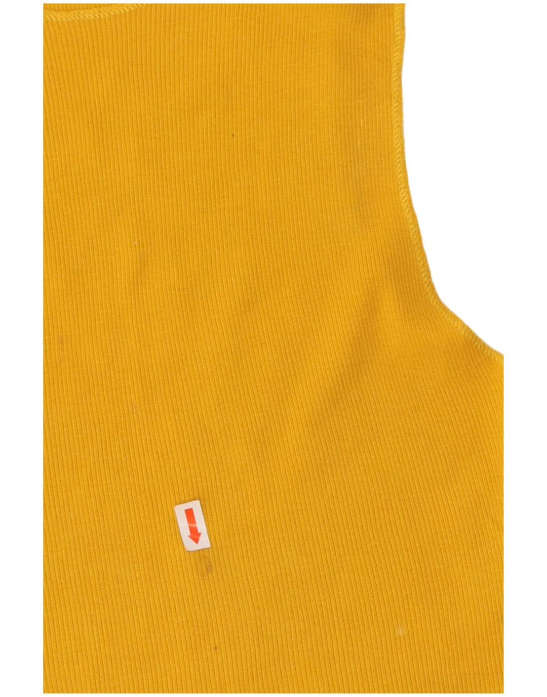 ZARA Womens Sleeveless Crop Top UK 8 Small Yellow Cotton