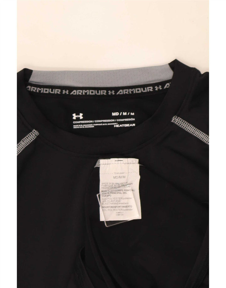 T-shirt grafica da uomo Under Armour Heat Gear Top in poliestere nero medio