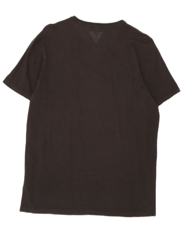 Guess T-shirt grafica da uomo Top in cotone nero medio