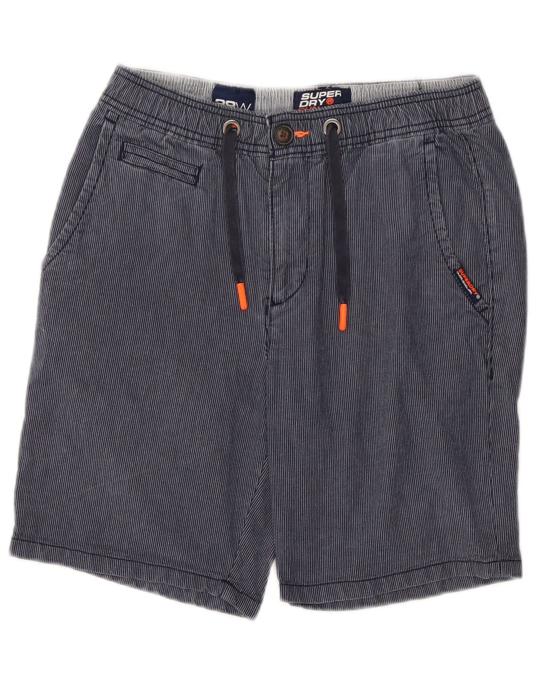 Pantaloncini chino da uomo SUPERDRY W30 cotone gessato medio blu navy